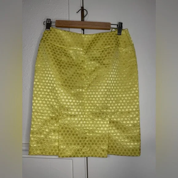 ANTONIO MELANI Yellow Textured Pencil Skirt size 2 - Picture 3 of 5